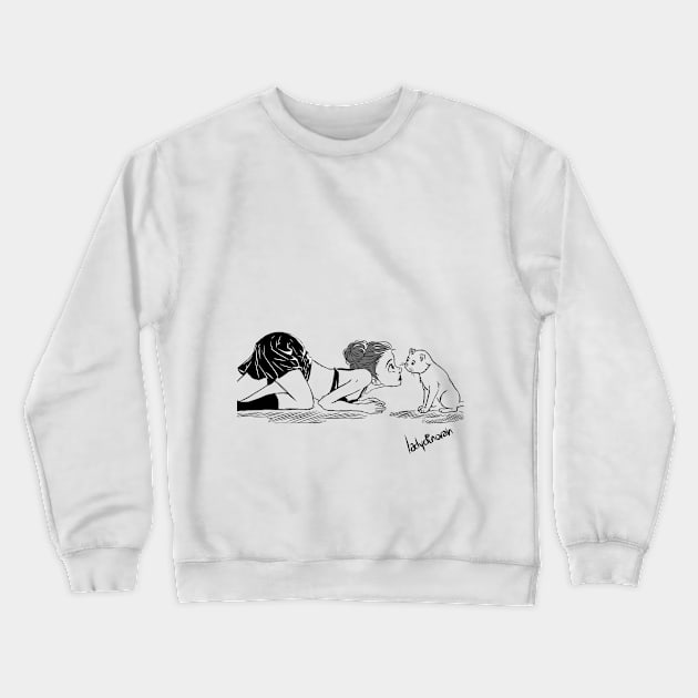 Cat Girl Crewneck Sweatshirt by madebydaniela